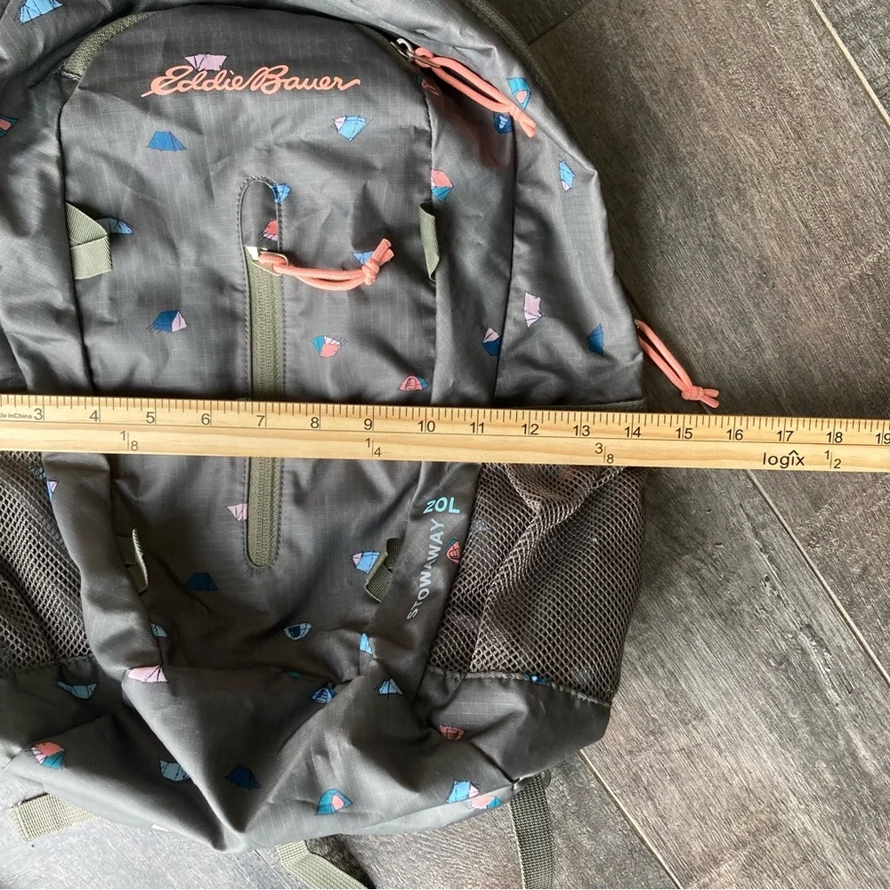 Eddie Bauer Stowaway Backpack 20L Gray‎ with Tent Camping Graphic Foldable